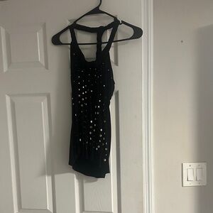 VENUS Black Tank Top with Gold Accents